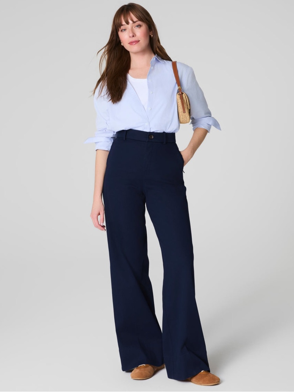 SPANXsupersmooth® Stretch Twill
Wide Leg Pant in navy women’s size XL